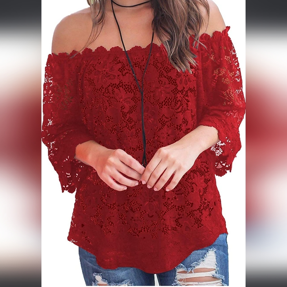 Womens lace off the shoulder top
